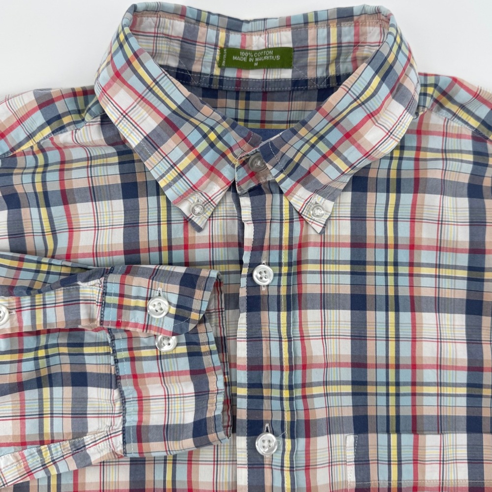 ORVIS Mens M Plaid Long Sleeve Button‎ Down Cotton Shirt Multi Color